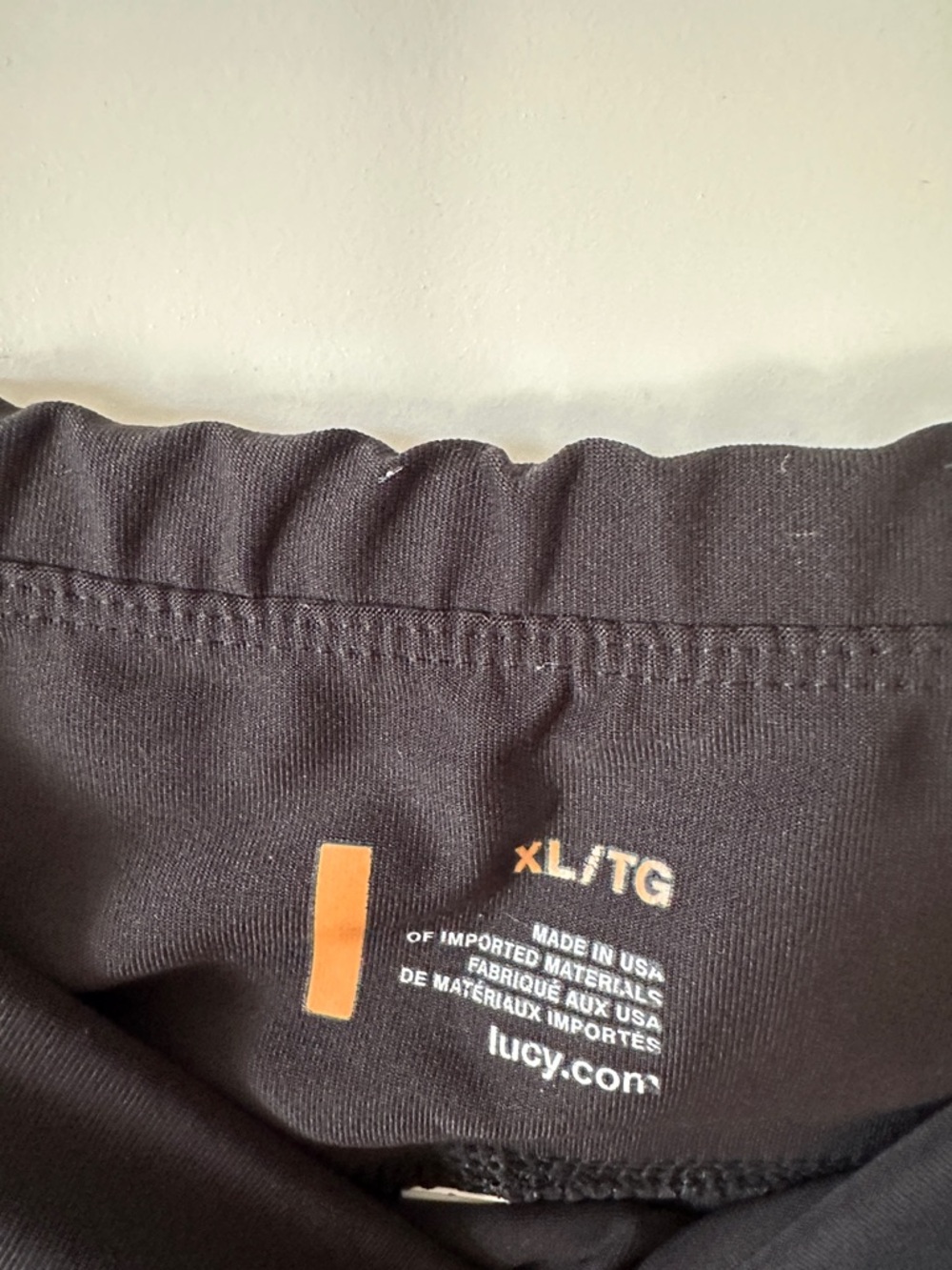 Lucy Black Active Capri with Orange Accent - Picture 2 of 3